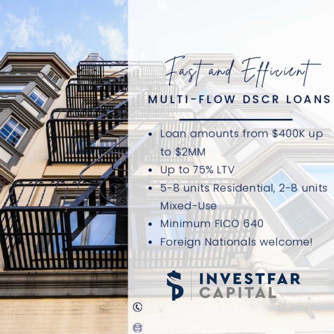 Discover fast and efficient ground-up construction loans with InvestFar Capital:
• Minimum FICO 650
• Foreign nationals accepted
• Loan amounts from $300K to $5MM
• 50% AIV, 55% ARV, 85% LTC

#RealEstateFinance #InvestFarCapital #CondotelLoans #InvestFar