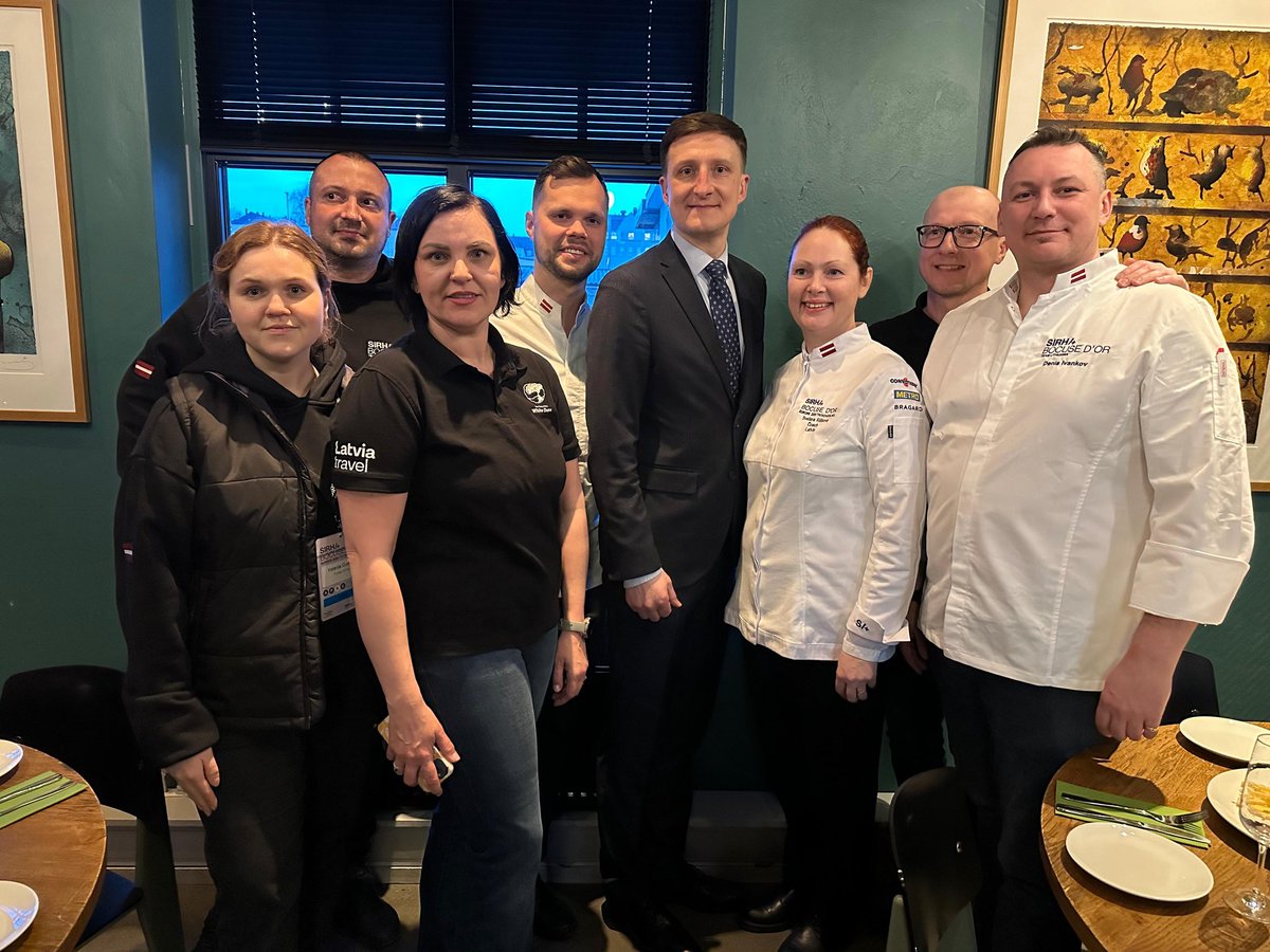 Great to meet Team Latvia 🇱🇻 at the Bocuse d'Or Europe competition in Trondheim 🇳🇴
Good luck to chef Nils Ģēvele and his team! 
Go #Latvia! 🇱🇻 💪 👨‍🍳
#BocusedOr 
#BocusedOrEurope