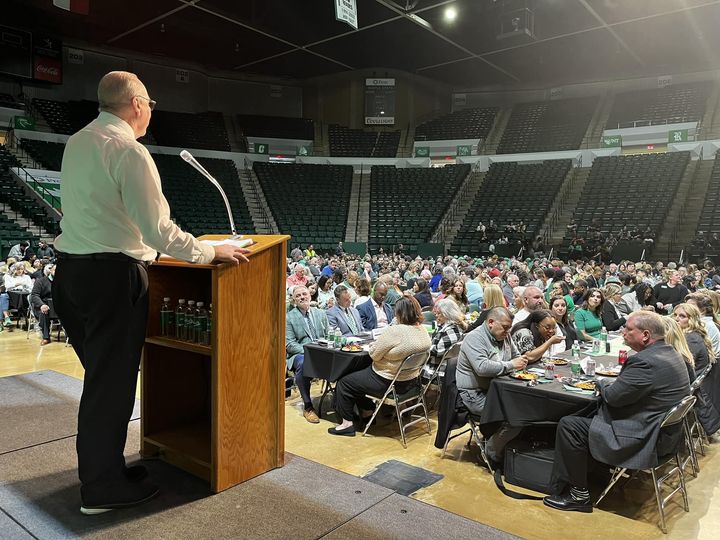 Always a pleasure celebrating and supporting #UNT staff! Thank you, President Smatresk for allowing us to share the stage at this year’s Staff Appreciation Lunch! #GMG