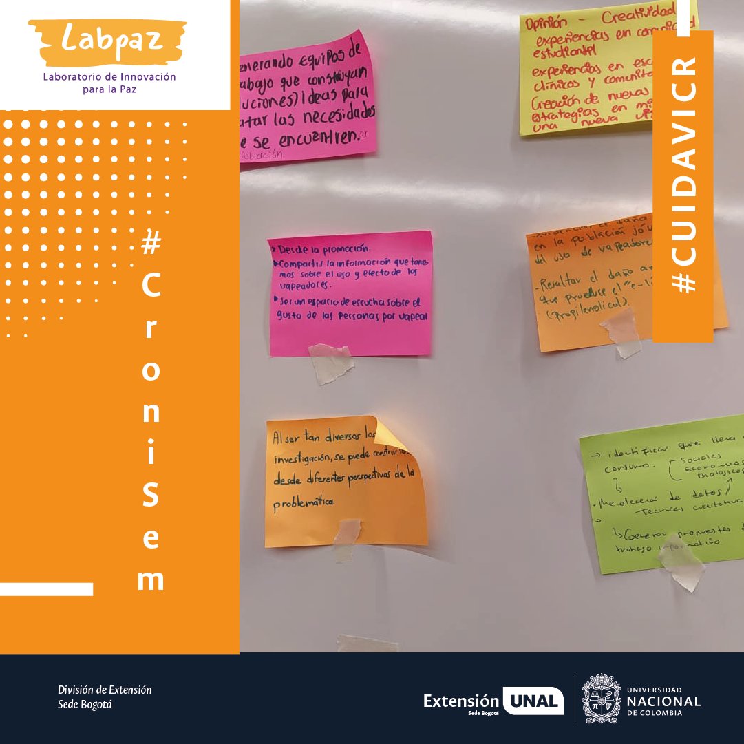 DIEB_UNAL's tweet image. En nuestro taller Cocrear papel político, @LabPazUNAL junto con los semilleros #CroniSem y #CUIDAVICR de @EnfermeriaUNAL1, nos preguntamos sobre el uso de vapeadores y cigarrillos eléctricos; los participantes cocrearon posibles soluciones y aportes a los grupos de investigación