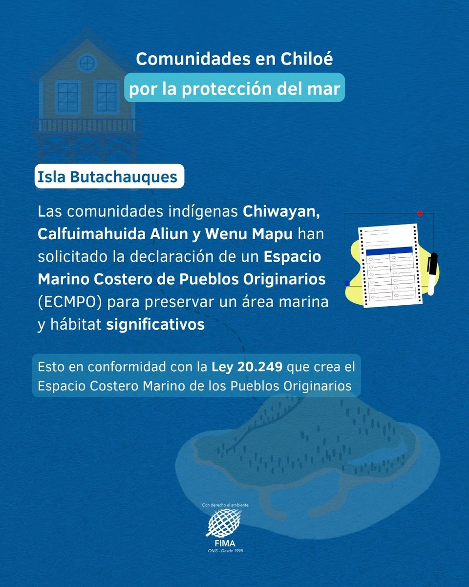FIMA_Chile's tweet image. En distintos lugares del 🌎 hay comunidades que persiguen la justicia ambiental ✊🏼

En FIMA tenemos la oportunidad de acompañar a muchas en esta búsqueda ocupando las herramientas con las que disponemos.

Conoce el caso de las comunidades en Chiloé que buscan la protección del 🌊