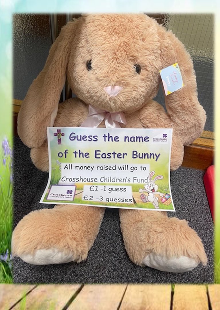 One of our final Lenten activities is Guess the name of the Easter Bunny. Tickets will be on sale Thursday during our parents evening. All proceeds will go to this year’s charity @CCF_Fundraiser
