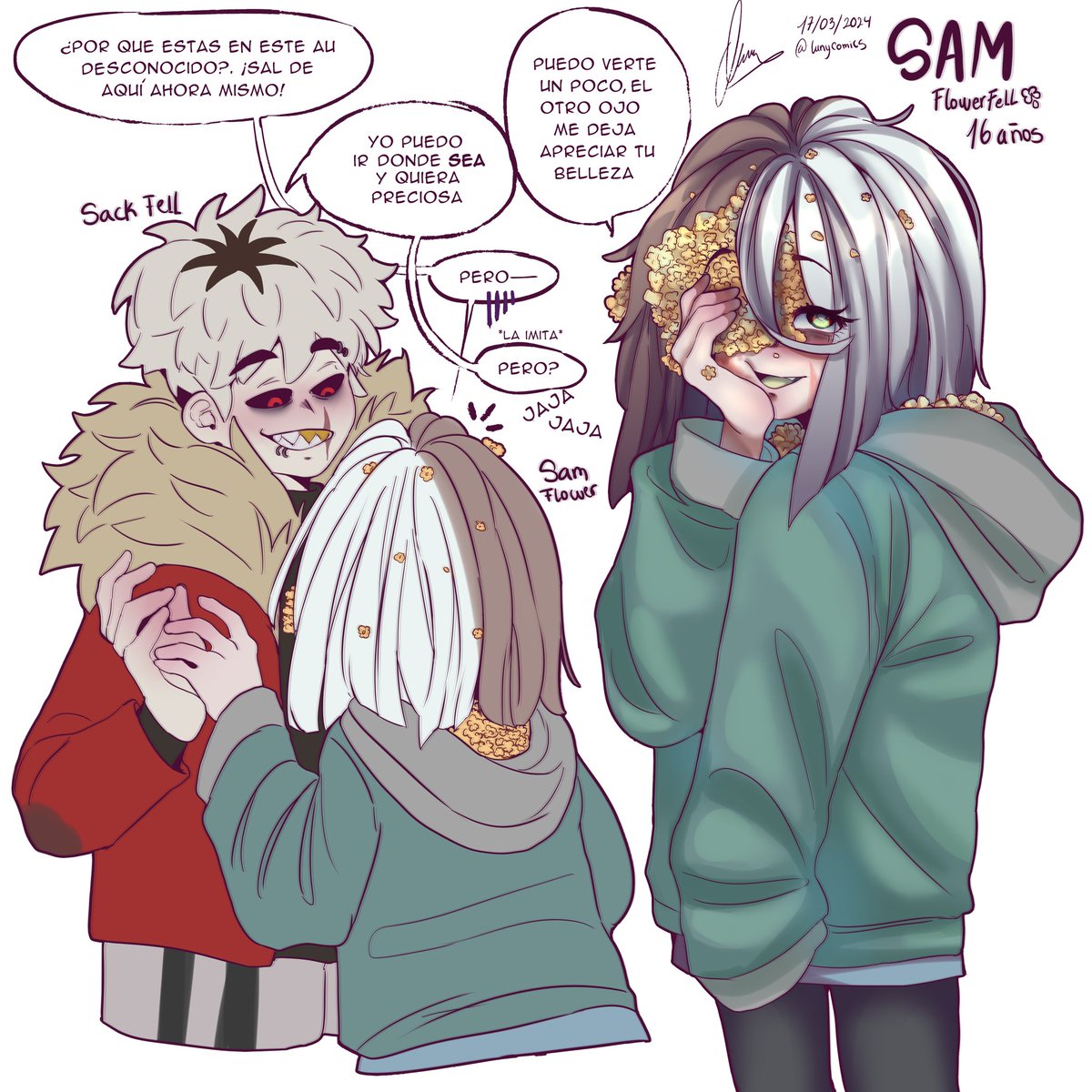 LunyComics's tweet photo. SamFlowerfell ☘︎❁ creo que es la única versión de Sam que e sacado, las demás las tengo en mis archivos -w- pronto las saco.
#flowerfell #samInk #sam #universtale https://t.co/o8rZrEjvZR