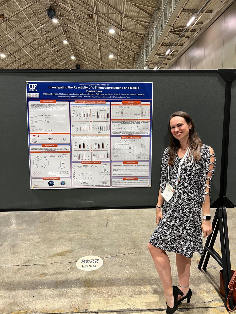 Huge shoutout to our excellent undergraduate researcher Maddie who had TWO (2) poster presentations at #ACSSpring2024 on her work done with Dr. Destarac <a href="/UT3PaulSabatier/">UT3 Paul Sabatier</a>. The streets are saying she's also goated and a Gates Scholar going to Cambridge for her PhD this fall #slay