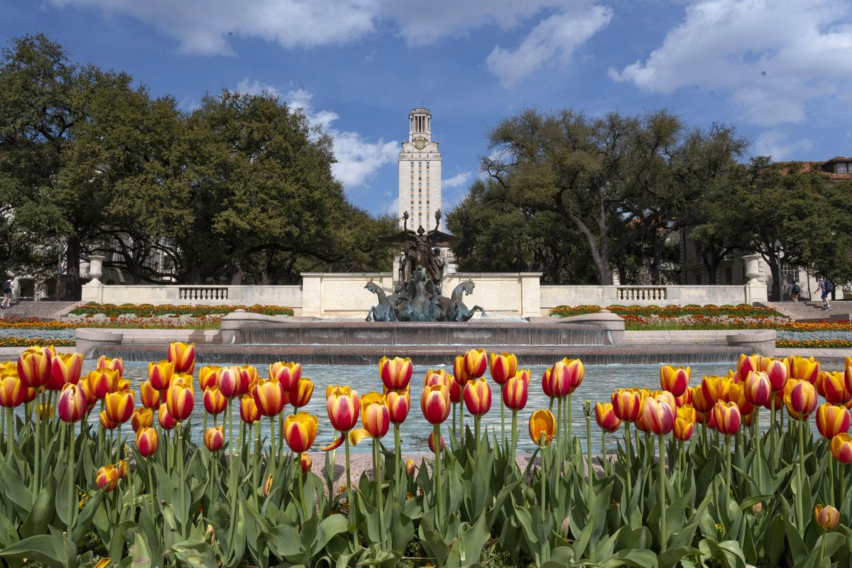 Wishing everyone a happy start to the spring season from the iconic Littlefield fountain 🌷 #UTAustin #BeALonghorn