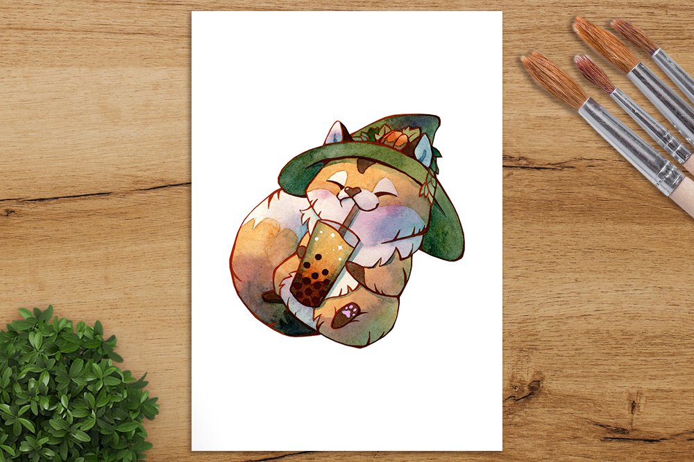 Que la acuarela del zorrito ya tiene nueva casa T^T