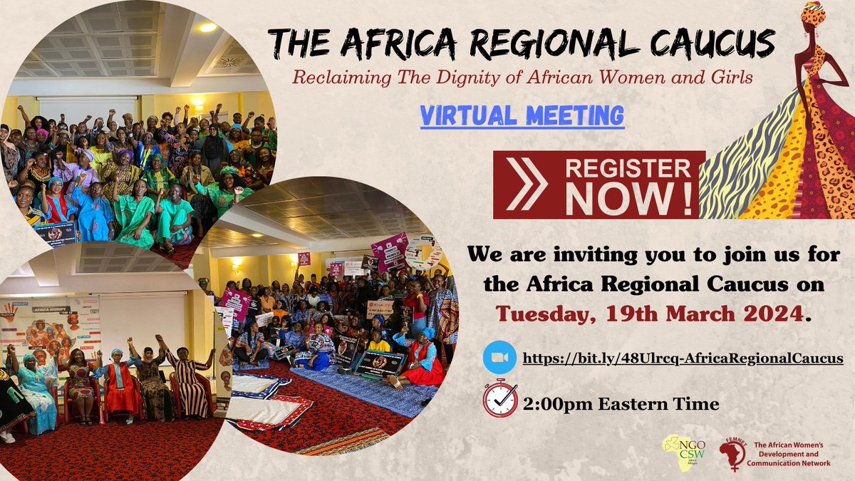 TWONGIRWEIREEN1's tweet photo. I couldn’t make it to attend #CSW68 in Newyork this year.However thanks to @FemnetProg for always being thoughtful and for organizing an online engagement on what’s happening and for creating open spaces for African women #debtcancellation
#FinancingGenderEquality https://t.co/MEVVRI781h