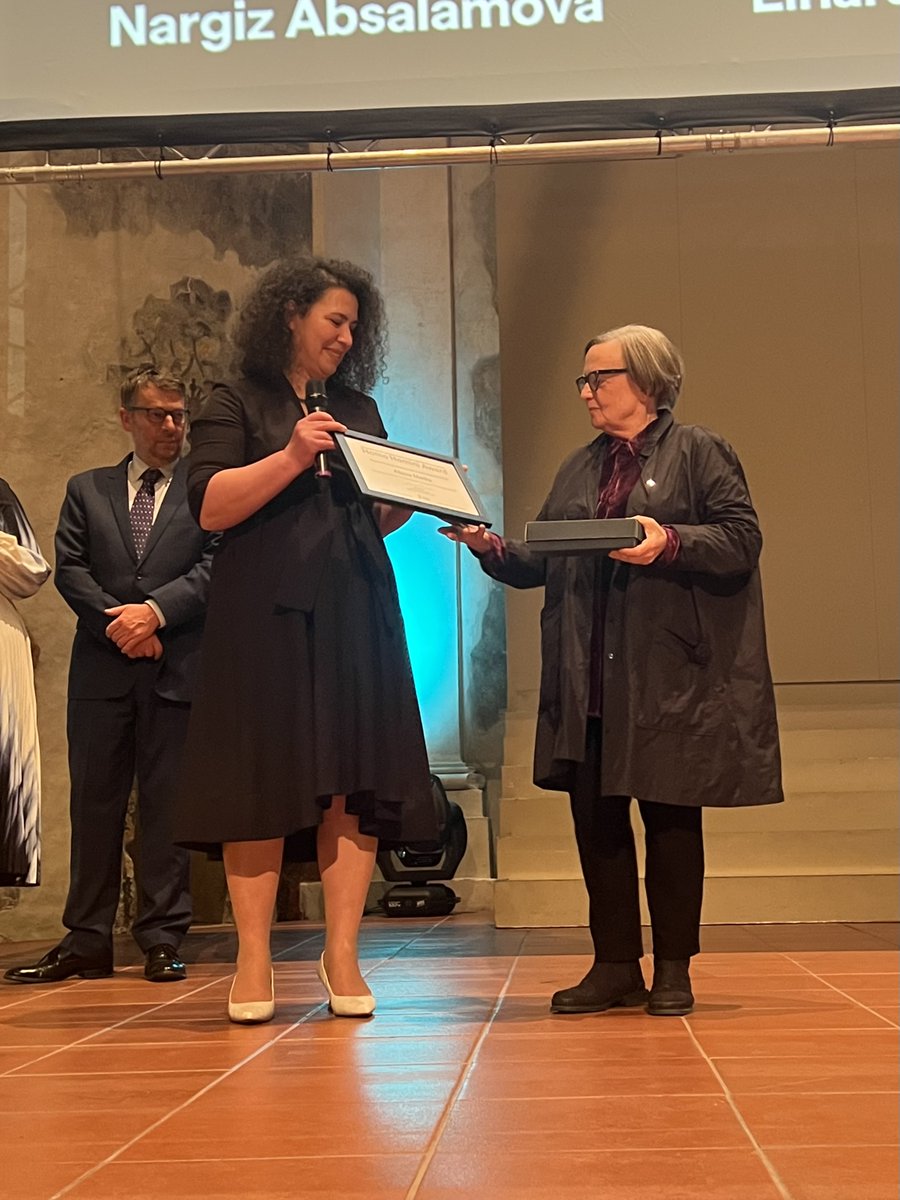HumanRightsEast's tweet photo. 🏆 Our #HomoHomini Award for Human Rights 2023 was awarded to the Azerbaijani news organisation
@AbzasMedia
for its investigative reporting into corruption in the country. https://t.co/oqs7iYBIdl