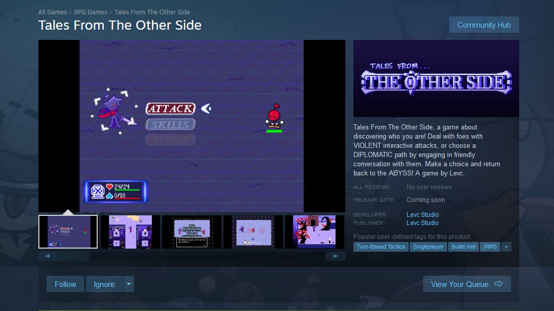HEY GUESS WHAT??? You can find #TalesFromTheOtherSide in steam too! we've been working on THINGS baby! Hopefully the demo will come out here too!