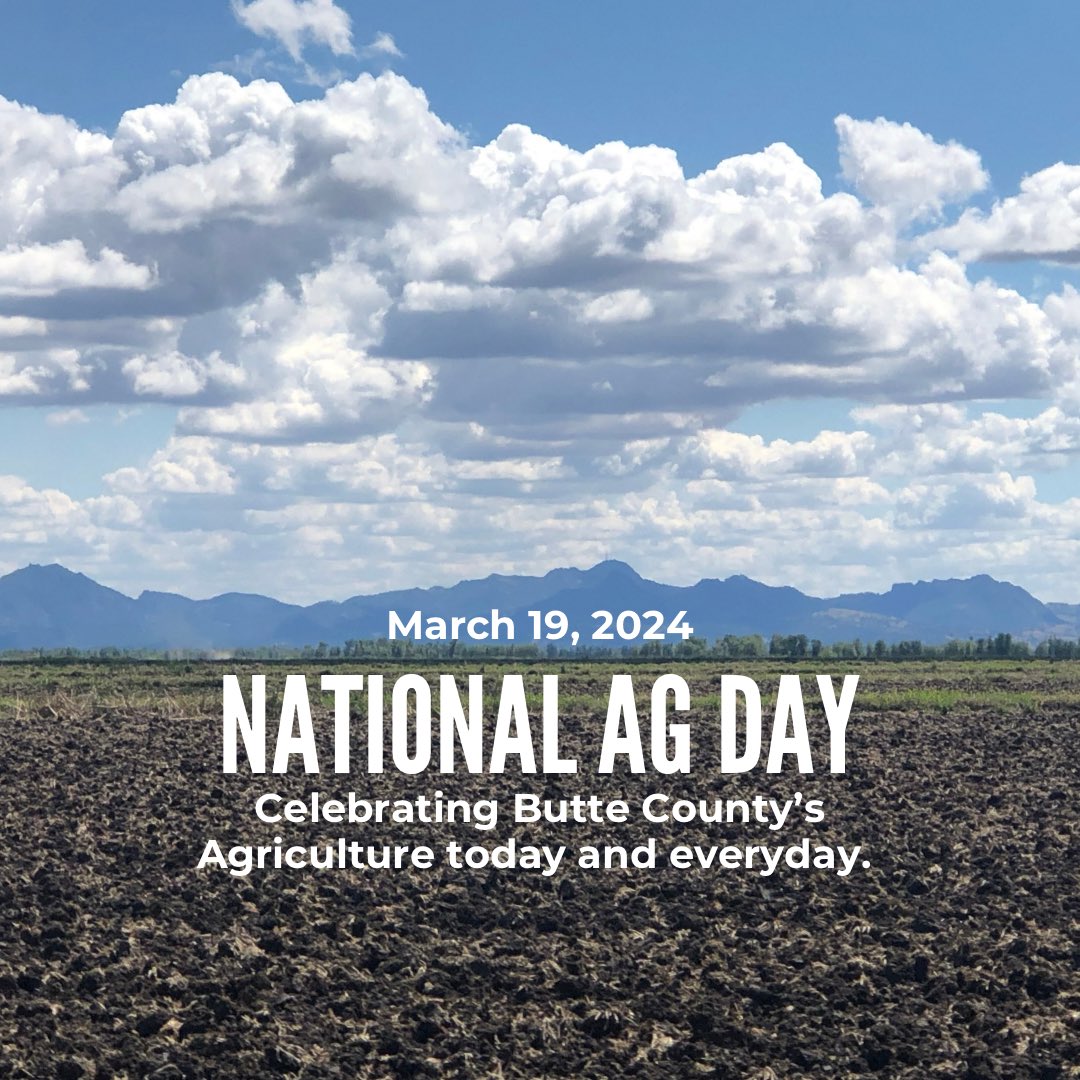 ButteCFB's tweet image. Today we recognize National Ag Day, celebrating Butte County farmers, ranchers and employees who foster and cultivate our agricultural economy and landscape. 🌱

#nationalagday #cafarmbureau #farmbureauproud #stillfarming #californiaagriculture #agriculture