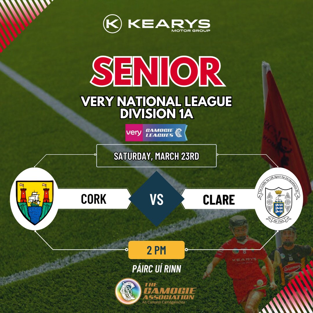 Dont miss Cork's must win game this Saturday at Pairc Ui Rinn. This is the final home game for Cork in this year's Very Camogie League campaign so make sure you are there to get behind the girls as they continue to fight for a spot in the Final