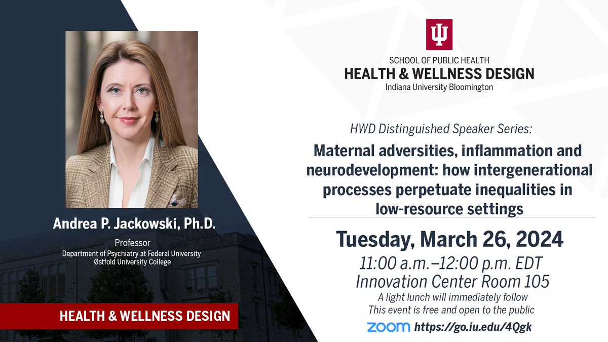Join us March 26 for Andrea Jackowski!
Dr. Jackowski is Professor at the Department of Psychiatry at Federal University of Sao Paulo, Brazil and at Østfold University College, Halden, Norway.