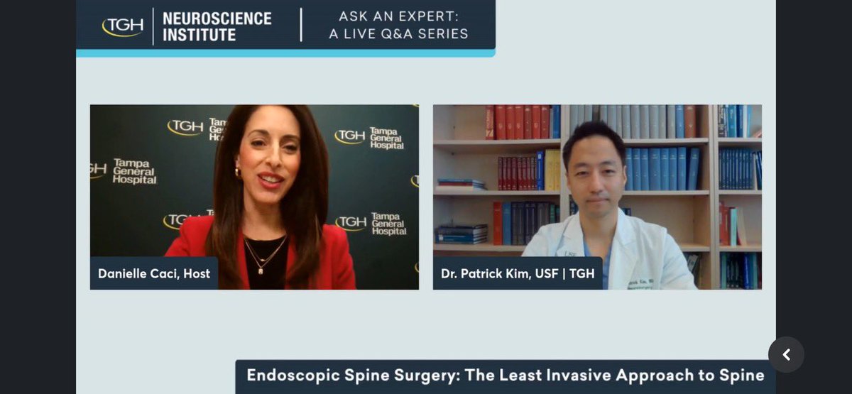 Congratulations to Dr. Patrick Kim on his successful Facebook Live Q&A today! Very thorough, informative, & accessible. Thanks to @TGHCares for continuing the community outreach so our patients can learn & connect with our incredible providers! #endoscopicspinesurgery