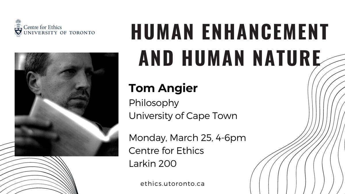 🧠 Join Tom Angier next Monday, March 25, 4-6 PM for a talk on 'Human Enhancement and Human Nature.' Explore the ethical implications of technology's potential to alter our physical, cognitive, and moral capacities. Don't miss this thought-provoking session!