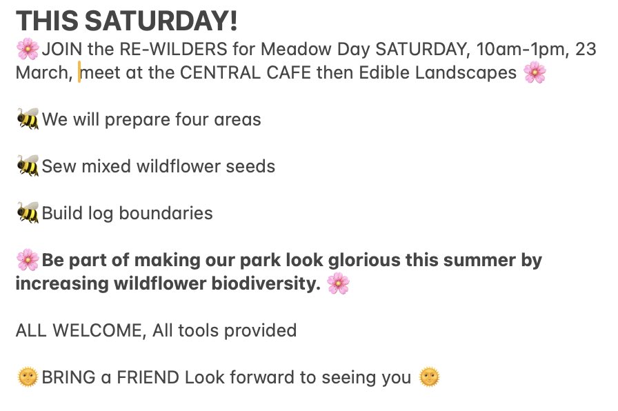 Join us and @FinsParkFriends for Rewilding this Saturday in #FinsburyPark