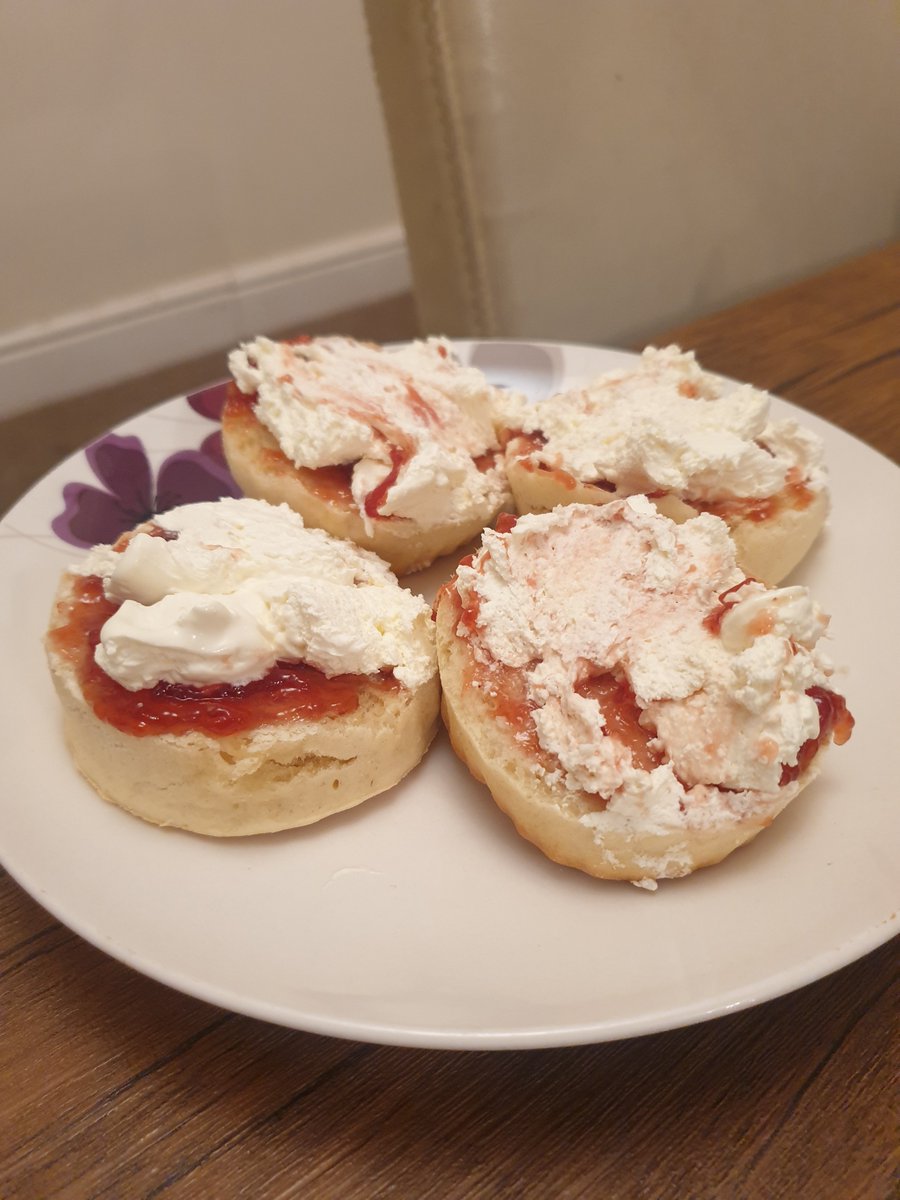 Homemade Jam &amp; Cream scones for afters! by eck I do spoil my boys 🥰🥰🥰🥰