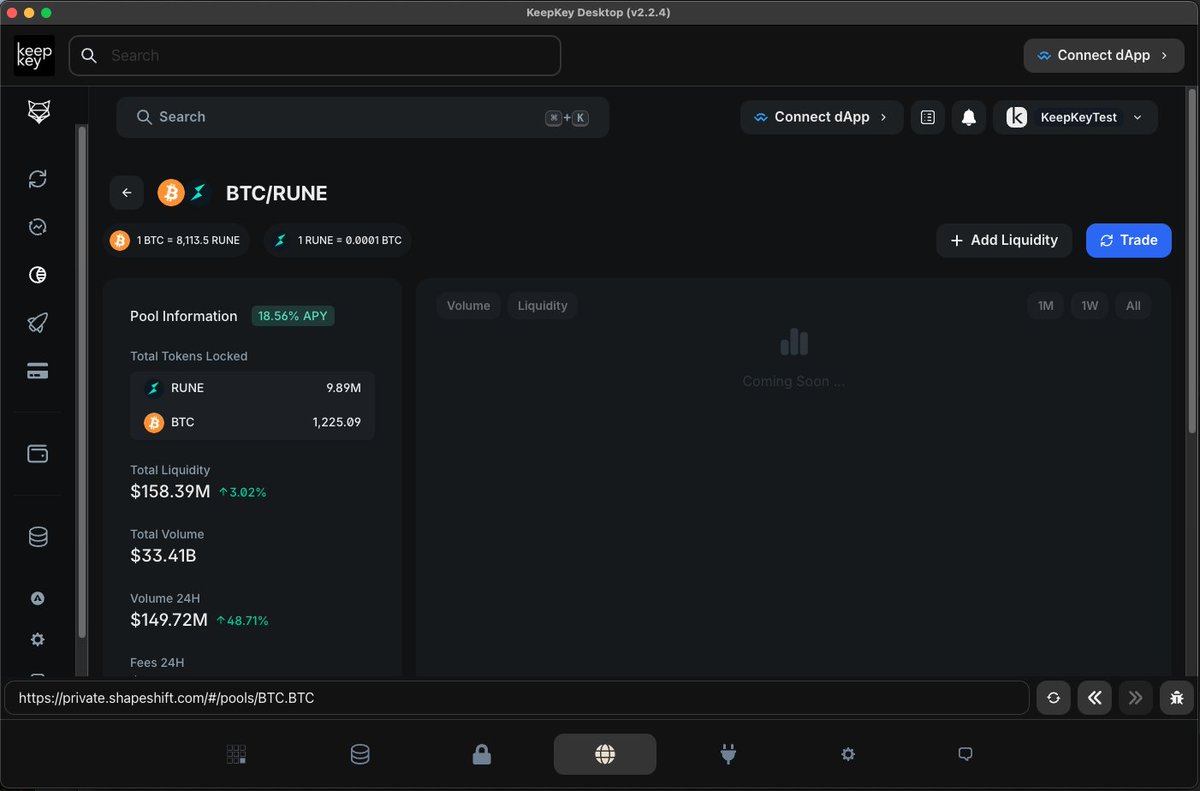 KeepKeyDevs's tweet image. Be a #thorchad You can now provide LP on #thorchain directly from your #keepkey.