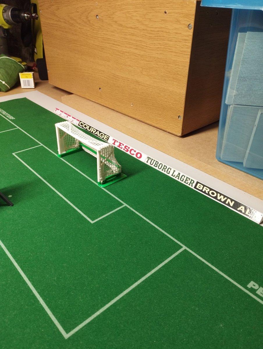 SubbuteoMill's tweet photo. Pitch laid. Little bits done between my many jobs. #Subbuteo #subbuteostadium #subbuteocommunity #3dmodeling https://t.co/F9YLXDGYGh