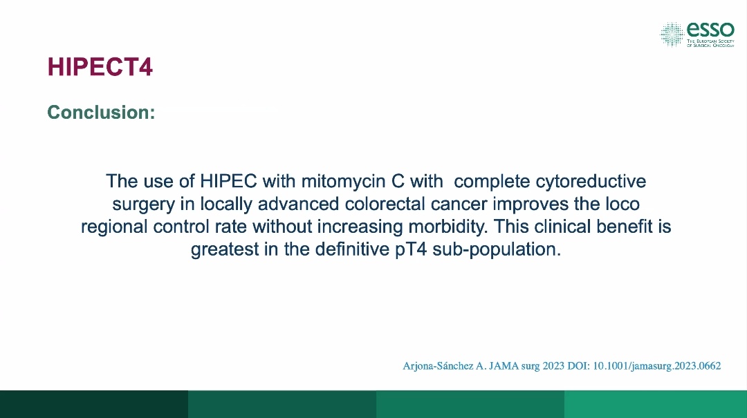 Excellent session & discussion @alarjosan. Many congrats to you and your team(s) for such invaluable contributions. Role of CRS & HIPEC as a viable treatment modality for CPM - lives on 👍 @oliviawriting @drarturreis @ESSOnews