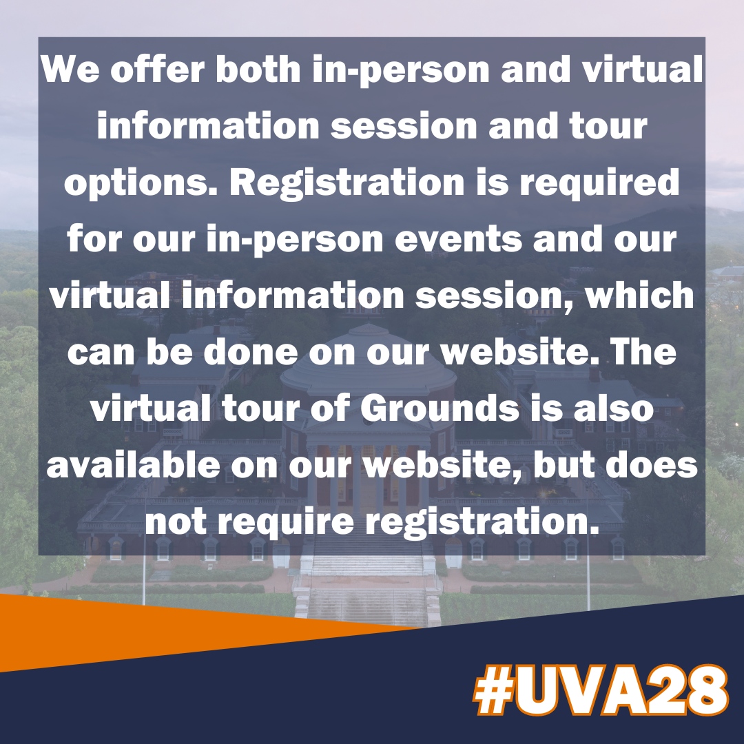 This #TipTuesday, swipe to learn more about the different types of information sessions we offer! #UVA #UVA28