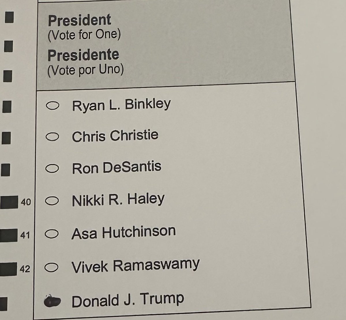 Just voted for Donald J. Trump in the GOP primary for the Free State of Florida

Felt real good to skip over Nikki Haley’s name

Hope you go out and vote today