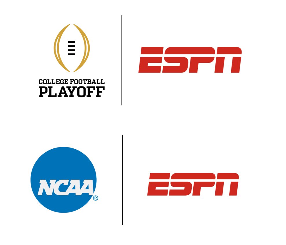 Salute to our ESPN programming team. In the first three months of '24, they have secured the rights to nearly every major college championship event for the next 8 years (thru 2031-32) between January's @NCAA deal and today's @CFBPlayoff announcement: bit.ly/3VoYElB