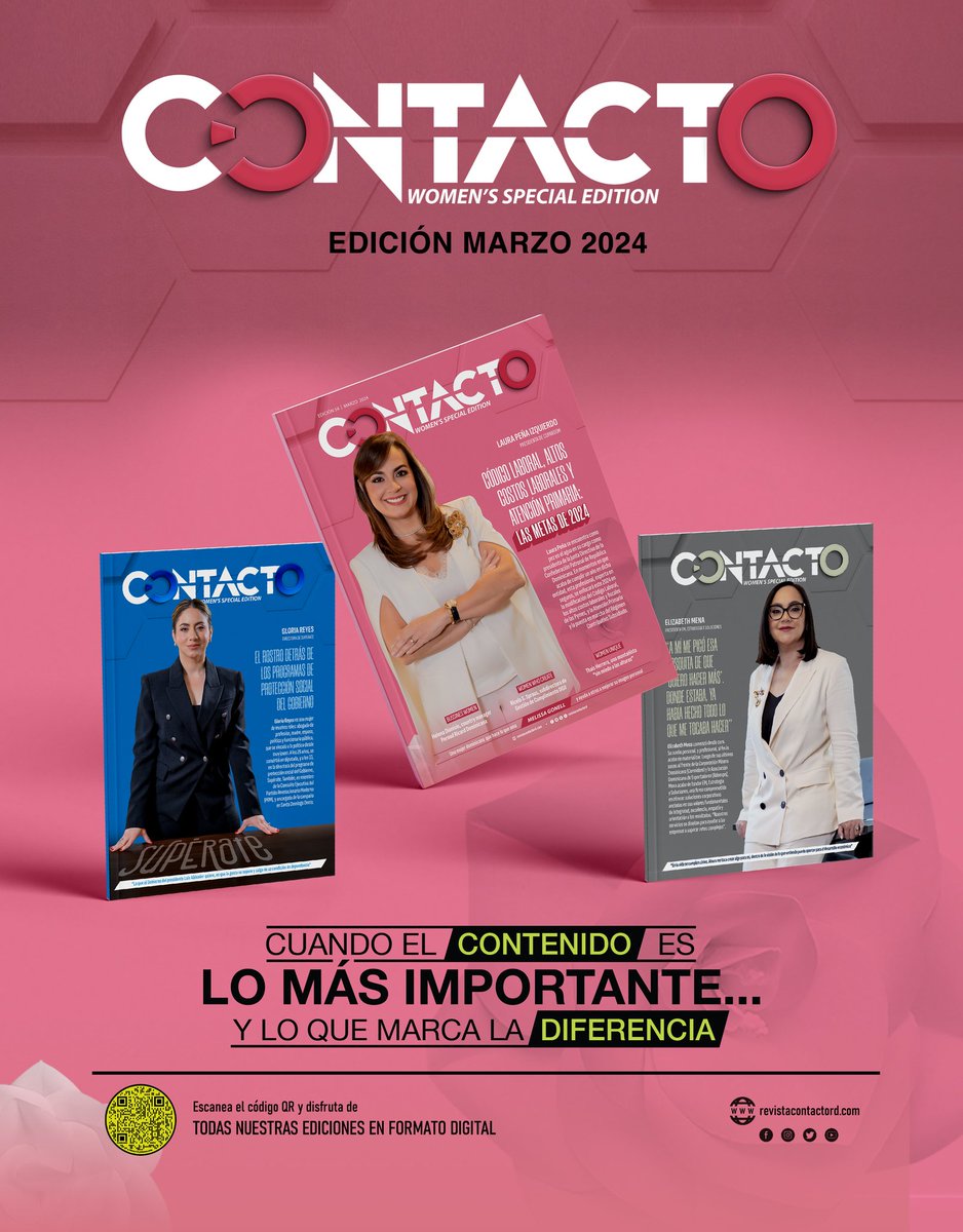 Este jueves circula nuestra Edición Especial de Mujeres. Una edición llena de historias inspiradoras de mujeres que han logrado el éxito en diferentes áreas de los negocios.

No te la pierdas este jueves, encartada a los suscriptores del periódico El Caribe.