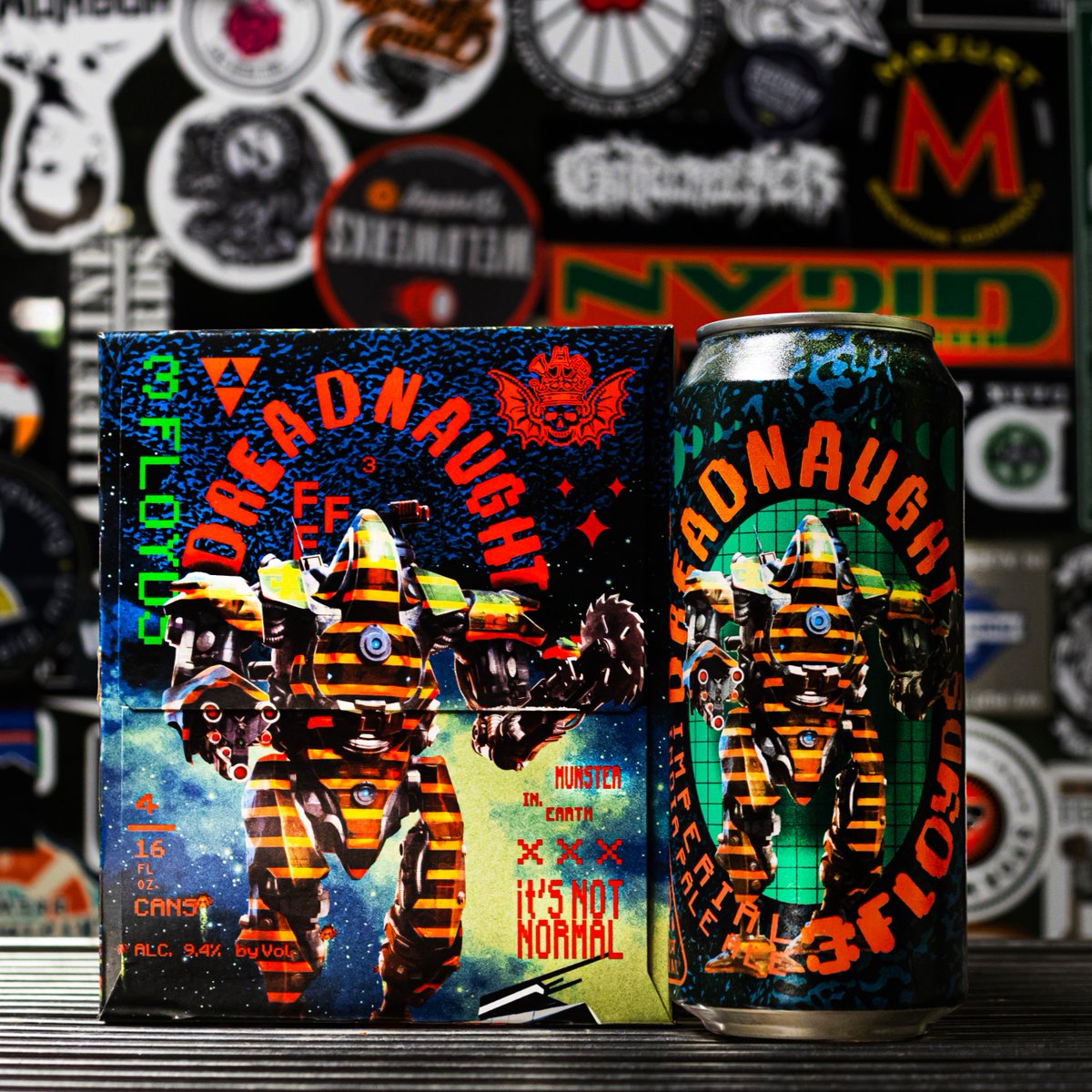 The classic. The beloved. The man-eating robot. . . Dreadnaught is back. This imperial IPA only comes around once a year and luckily, its time has come. Flavors of citrus, mango, and melon are balanced by a rich malt profile, countering a 9.5% ABV with a smooth, crisp finish.