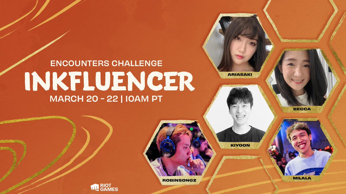 Greetings! We're challenging 5 Inkfluencers on March 20-22 to meet specific Encounters of Inkborn Fables and fulfill the missions behind each one. 📜 The Inkfluencers: @AriaSaki, @BeccaTILTS, @Kiyoon, @robinsongz, @milalatft Learn more here: inkfluencer.gg