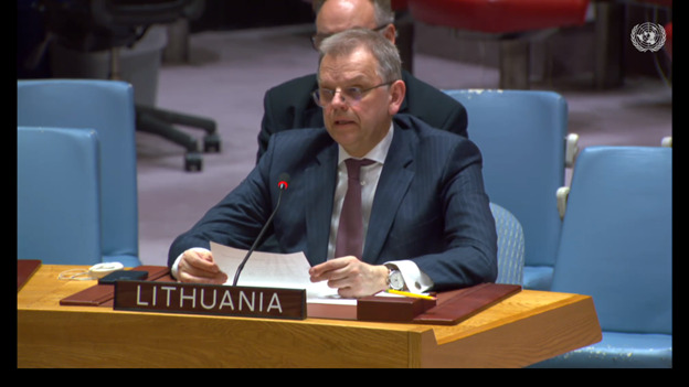 🇱🇹PR @rytispaulauska at #UNSC debate #EmpowerWomen &youth in conflict prevention noted that inclusivity creates a greater pressure on parties to reach an agreement or return to negotiate when talks had faltered.🇱🇹underlines the role of women&youth of🇺🇦in resisting🇷🇺aggression.