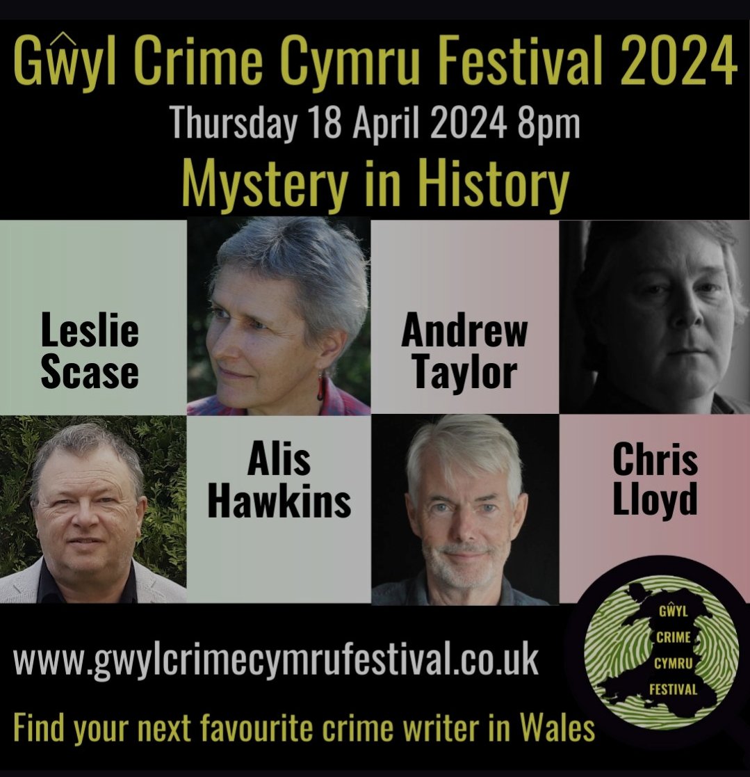 Our fourth FREE ONLINE crime fiction festival event focus is on historical crime ☠️📚🕵️ with @Alis_Hawkins @InspectorChard @chrislloydbcn and @AndrewJRTaylor click link below for your FREE ONLINE tickets ticketsource.co.uk/gwylcrimecymru…