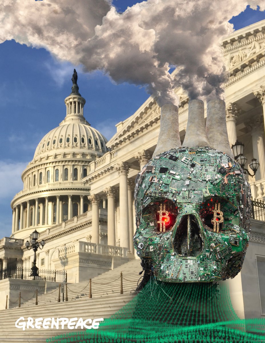 greenpeaceusa's tweet photo. BREAKING: @GreenpeaceUSA just released an explosive new report exposing the deep ties between the fossil fuel industry, right-wing climate deniers, and the growing lobbying network pushing a plan to save dirty coal and gas plants with #Bitcoin

READ NOW: https://t.co/zXpeHg6LkB https://t.co/YXPrd3jIwF