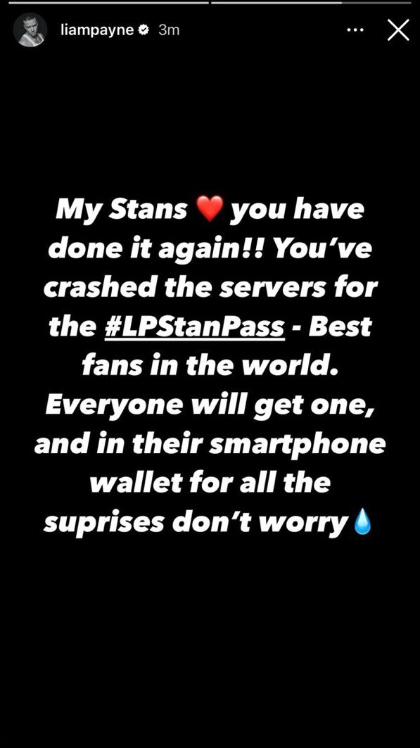 OT5loveupdate's tweet image. ❤️| He’s looking after us!
The servers have crashed for the #LPStanPass , but there seems to be no limit on numbers so don’t worry!!

📸 liampayne (Instagram story)

#LiamPayne #Veeps #LPStanPass #LiamPayneStanPass #StanPass @LiamPayne