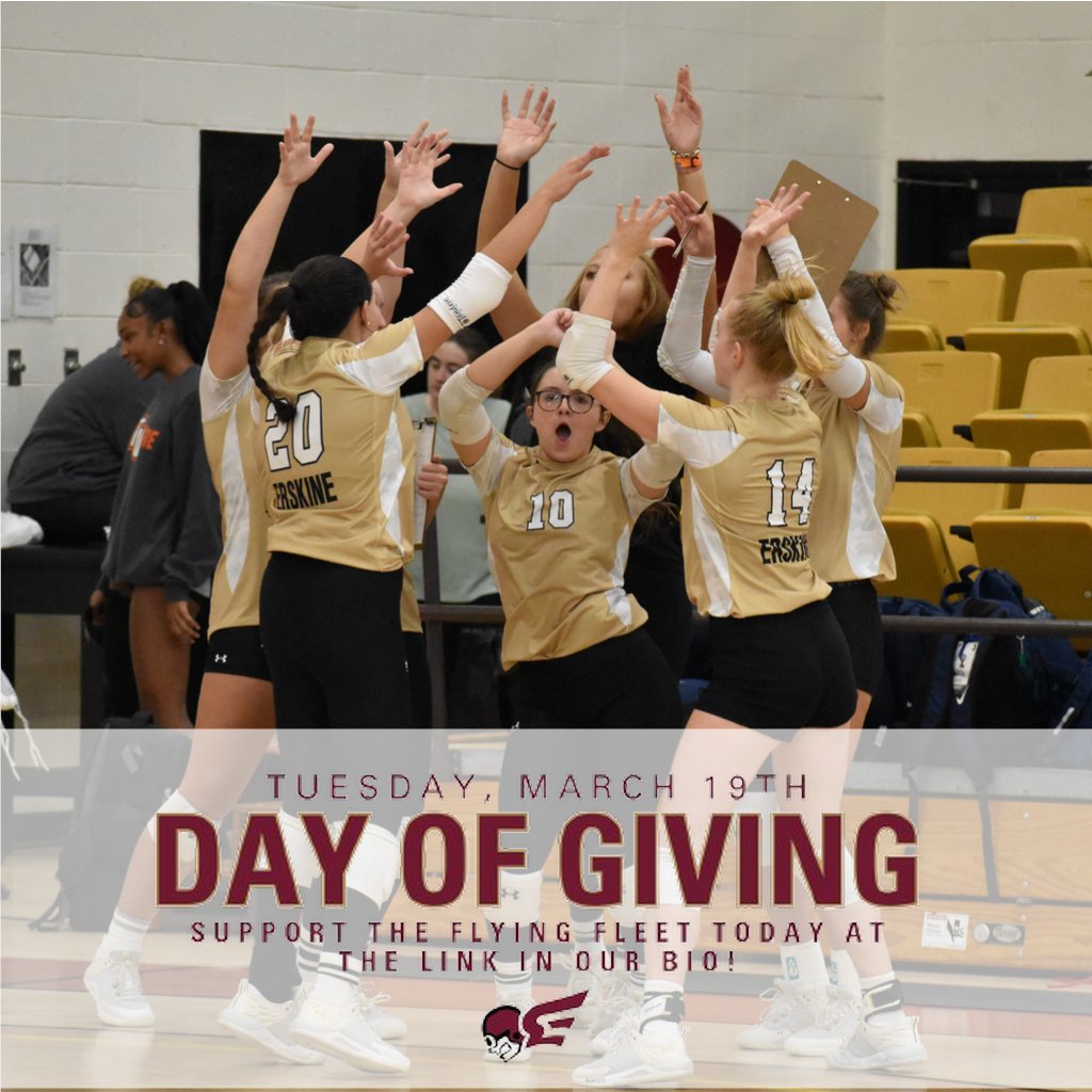 Today is the Erskine College Day of Giving and we hope that you will support us by clicking the link below.  You can designate where your gift goes by selecting Women's Volleyball on the drop-down menu! Thank you for supporting us! Go Fleet! #WeAreErskine
givecampus.com/uljf2t