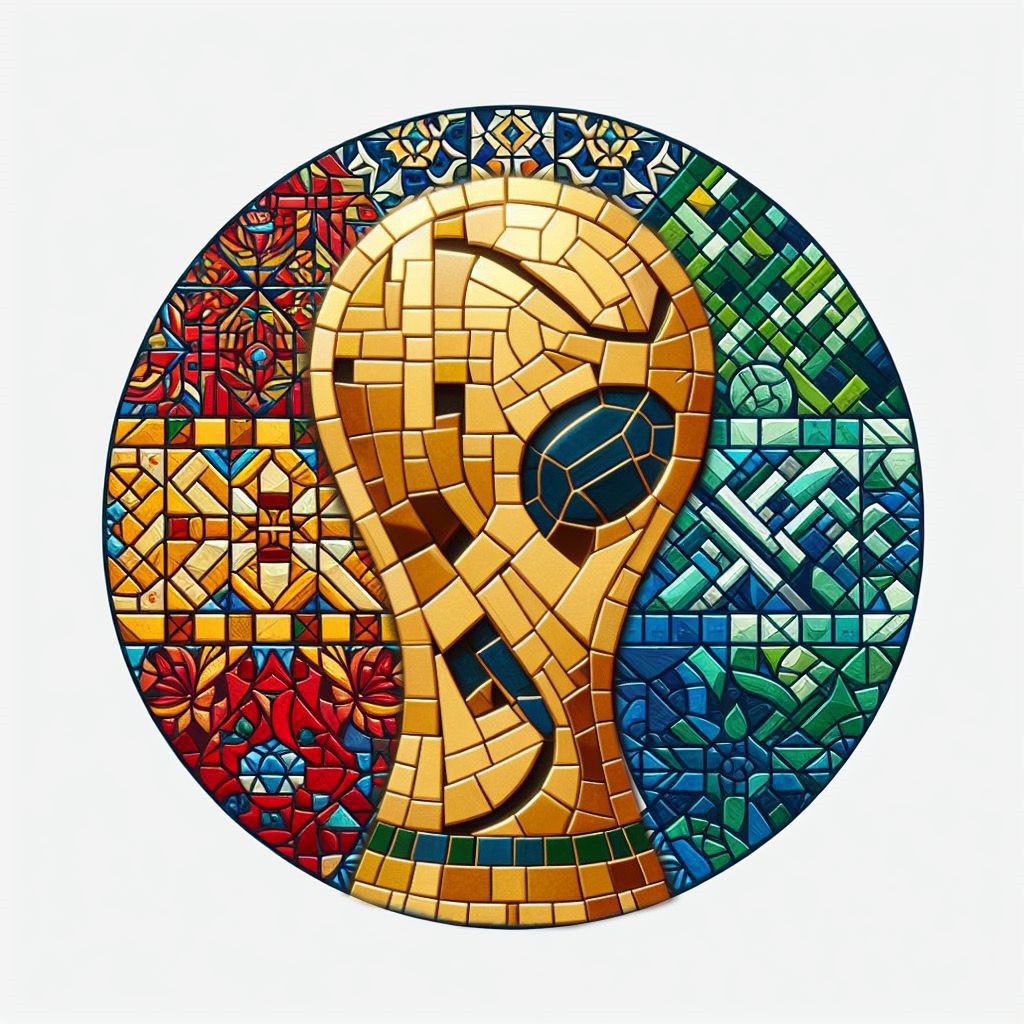 andyyvaquero's tweet photo. Si algo tienen en común las culturas de los 3 países que acogerán el mundial 2030 son los azulejos.
En base a esta idea, hice el logotipo: https://t.co/R7PxfwPdJQ