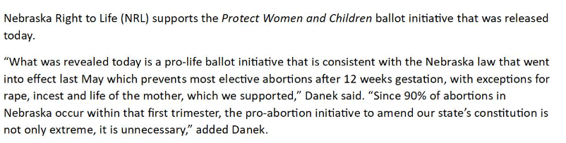 ekrembert's tweet photo. Getting supportive statements from anti-abortion rights groups @NERightToLife, @sbaprolife, @nebfamily regarding the new abortion petition that aims to ban abortions in 2nd and 3rd trimesters via a constitutional amendment. https://t.co/pZA4Ef0pz5