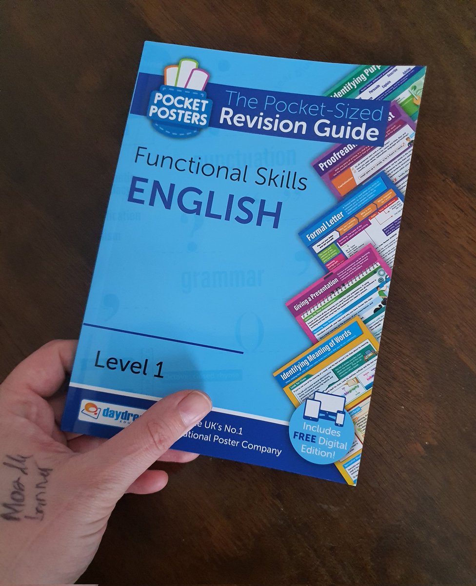 Delighted to have my own copy of The Pocket-sized Revision Guide Functional Skills English Level 1 - such a valuable revision resource. Well done to the wonderful @OnerConsultancy 👏 👏 👏