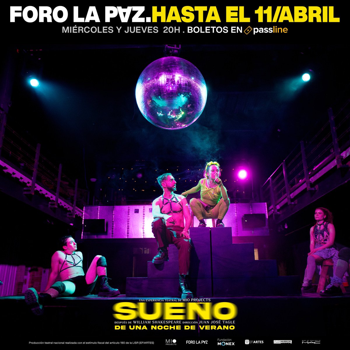 La experiencia teatral fluorescente y llena de brillo que hechizará a tus sentidos ✨

SUEÑO de una Noche de Verano

📍@ForoLaPazMX 
📆 Miércoles y jueves a las 20:00 h 
🍸 Open Bar 19:00 h
⚡ Quedan 8 ÚNICAS FUNCIONES
🎟️ A la venta en Passline MX
👉🏼 passline.com/eventos/sueno-