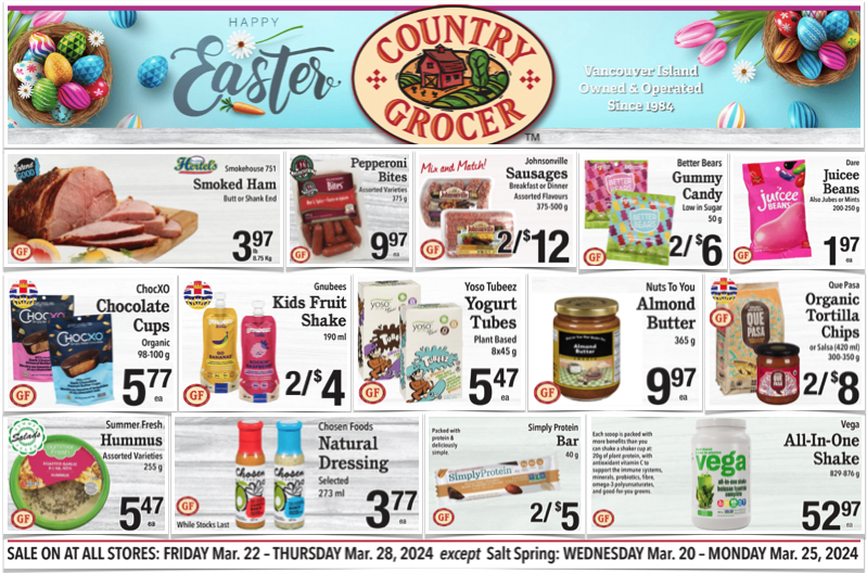 TheCeliacScene's tweet photo. 🐣 Easter comes early this year! @CountryGrocer is ready for us! SEE https://t.co/qpJF0MXXA8
🐣 11 Island locations to serve us!
#glutenfree #countrygrocer #sale #celiac #vancouverisland https://t.co/bgq4ojNPVc