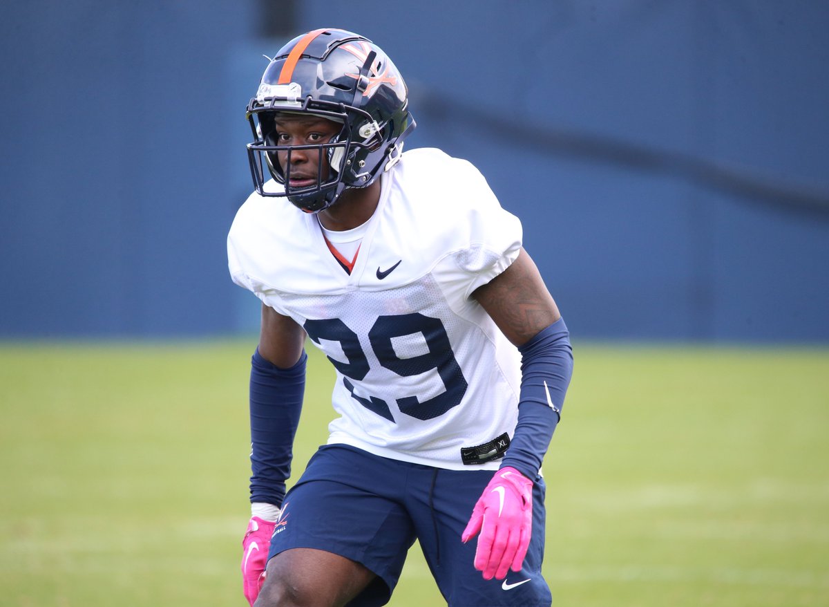 GregMadia's tweet photo. "It was a big interview for the transfers to see if we were the standard of what we said we were."

For newcomers like Kempton Shine and Trell Harris, Tuesday's start of spring practice at #UVa was a chance to show they belonged.

https://t.co/2HrNNwALSV https://t.co/NdtXYmO0dl