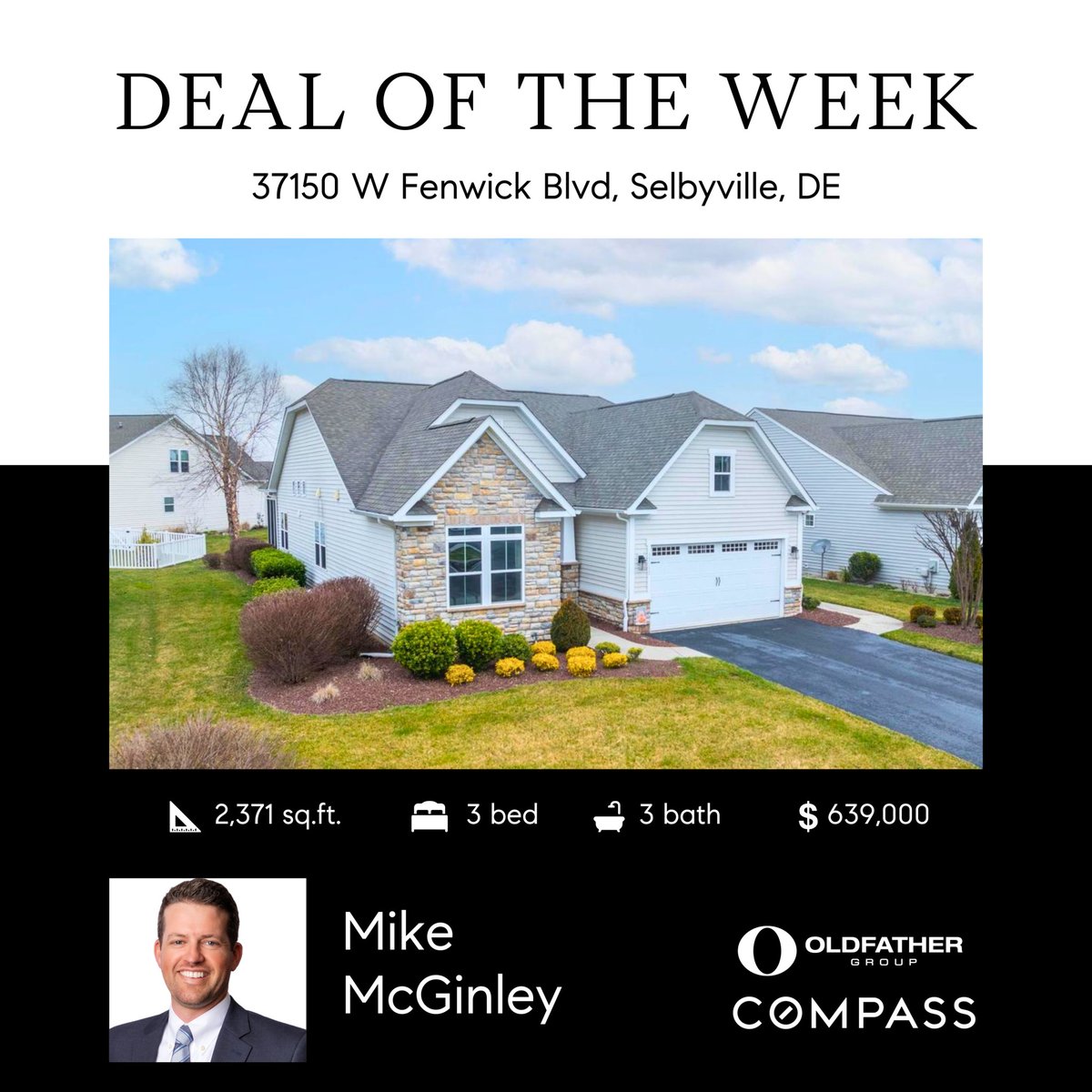 OldfatherGroup's tweet photo. Deal of the Week 🏠🔑

Ready to make this dream home yours? Contact Mike today to schedule a showing before it's gone! ☎️ [302-217-0414]

#realtorlife #homesold #dreamhome #realestate #coastal #delaware #maryland #oldfather #compass https://t.co/rMyoC5XEKI