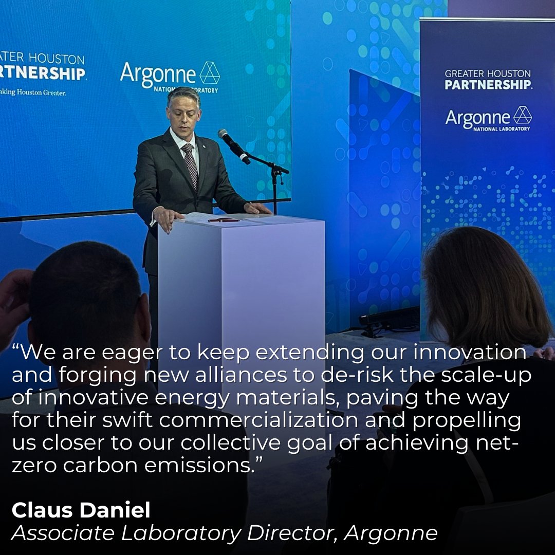 GHPartnership's tweet image. The Greater Houston Partnership's Houston Energy Transition Initiative (@htx_energy) has partnered with @Argonne National Laboratory to drive commercial-scale energy transition solutions.

➡️Read more: ow.ly/Y5oU50QX6ri #CERAWeek