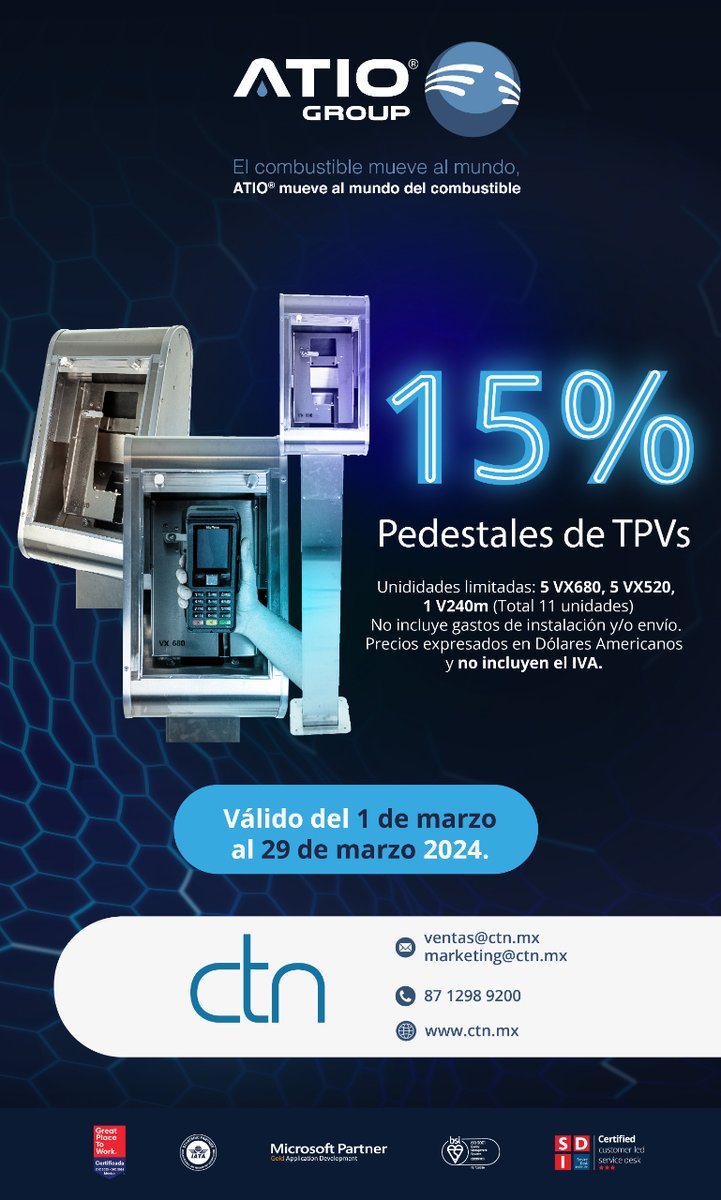 CTNControlGas's tweet photo. Disfruta de nuestras promociones de marzo, obtén beneficios increíbles para tu estación de servicio y alcanza el siguiente nivel🔝

¡Contáctanos ahora! 📲8718452783

#CTN #PromocionesMarzo #EstaciónDeServicio #Negocio #DescuentosExclusivos https://t.co/k5GCOwUTve