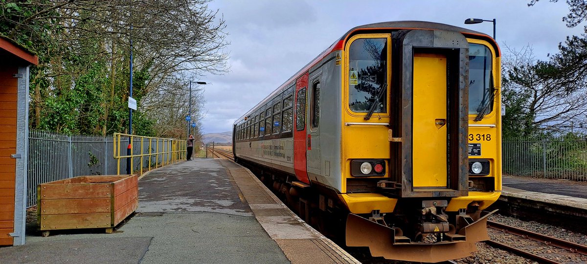 Here's a thread of pictures from the journey along @HeartWalesLine from Swansea-Shrewsbury 

@tfwrail #Leyland153318 waits to enter the single line section at Llangennech. The scenery here was rather stunning