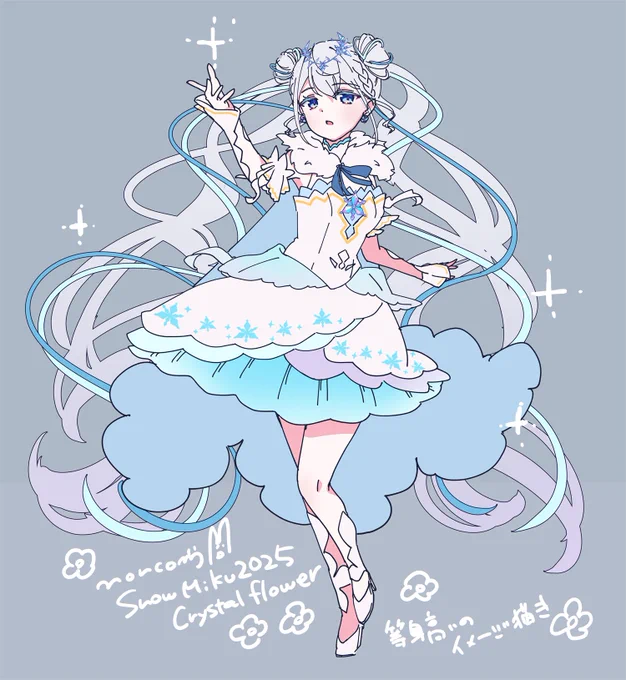 今年のうちの雪ミクさん!等身高いイメージ!ざっくり描き雪ミク2025 #雪ミク 