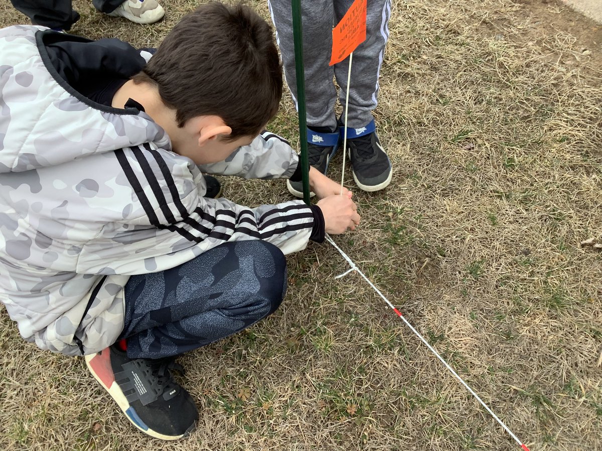 Thanks to <a href="/colonialwmsburg/">Colonial Williamsburg</a> Teacher Institute, I am still using the Surveying Lab from my visit! We were a little chilly as we marked out the front of school! #sschat #k12 #dcetastrong #everestpride