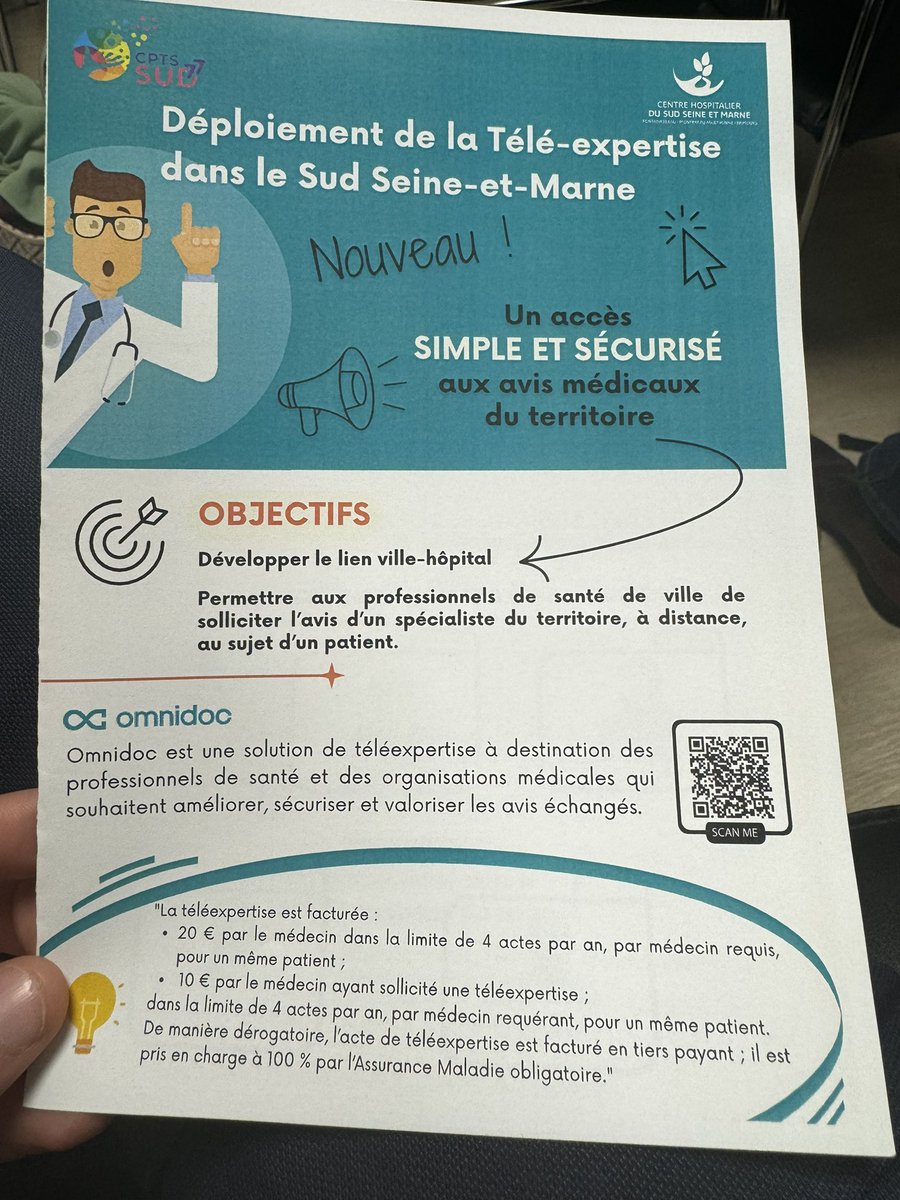 ArthurMoinet's tweet image. Le @CHSud77 et la CPTS Sud 77 présentaient ce soir un nouveau service de téléexpertise @omnidoc_app lors d’un d’un enseignement post-universitaire ville-hôpital. 
Un nouvel outil qui témoigne de l’ouverture de l’hôpital sur le territoire !

lnkd.in/e_9DThw4