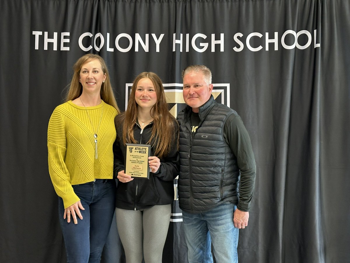 Congratulations Kylie on being named State Farm Student Athlete of the week! We are proud of you! <a href="/TheColonyHS/">The Colony HS</a>