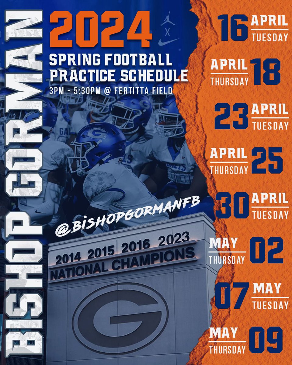 Gaels Football (@bishopgormanfb) on Twitter photo It’s almost that time! 2024 Spring Ball It’s almost that time! 2024 Spring Ball