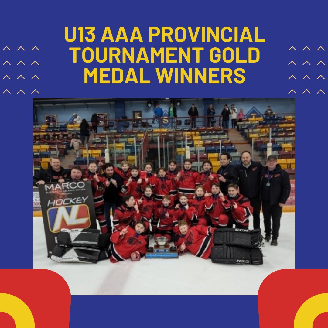 The Central Impact are the U16 AAA champions in Whitbourne after a win of 6-1 against the Easter Privateers in the championship game!
The U13 AAA Eastern Red Wings will represent NL at Atlantics in April after a 5-2 win against the Eastern Hitmen in the gold medal game!
Congrats!